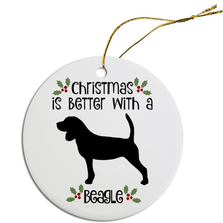 Breed Specific Round Christmas Ornament Beagle